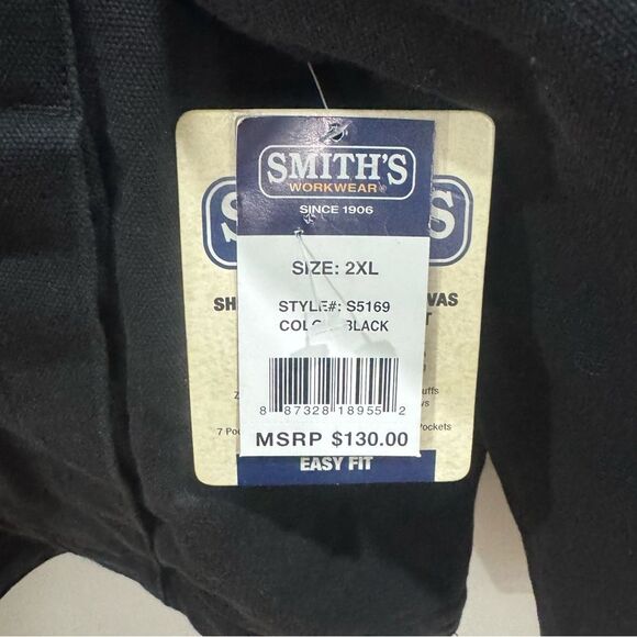 Smith's Workwear Sherpa Lined  Black Duck Canvas Hooded Work Jacket size XXL NWT - Picture 12 of 13